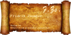 Fridrik Zsombor névjegykártya