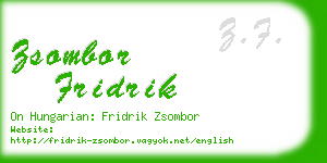 zsombor fridrik business card